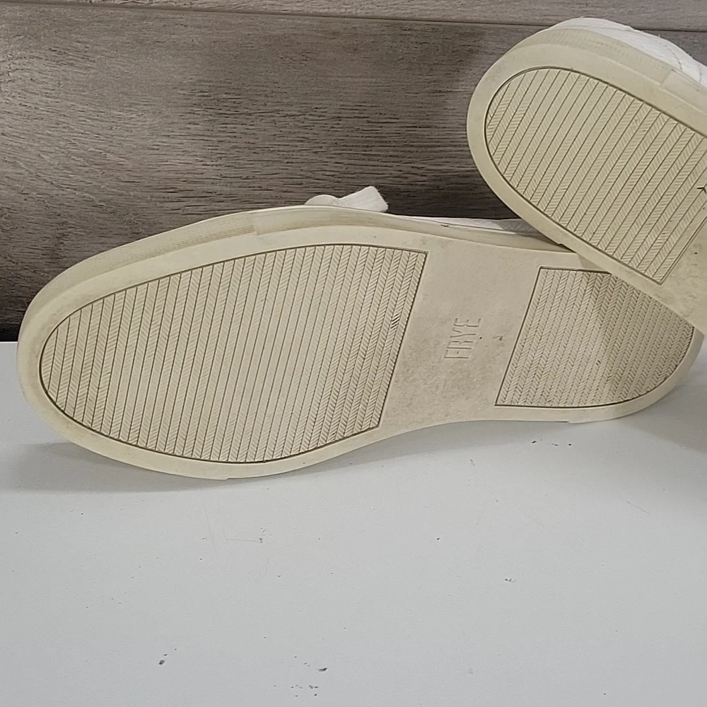 Frye White Leather Lace-Up Sneakers Sz 8M